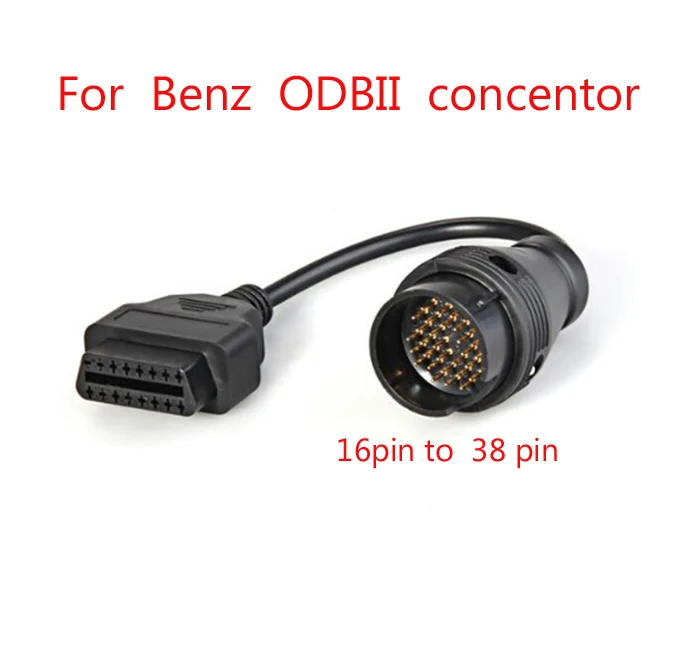 38 Pin OBD to 16 Pin OBD2 OBDII Connector Adapter Cable for Mercedes BENZ B178 