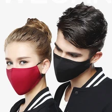 Kpop хлопковые нескользящие пыль грипп лицевая маска для зимнего бега с угольный фильтр медицинских KN95 анти PM2.5 черный маску на рот