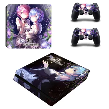 

Anime Cute Girl RE Life in A Different World From Zero PS4 Slim Skin Sticker For Sony PlayStation 4 Console and Controller Decal