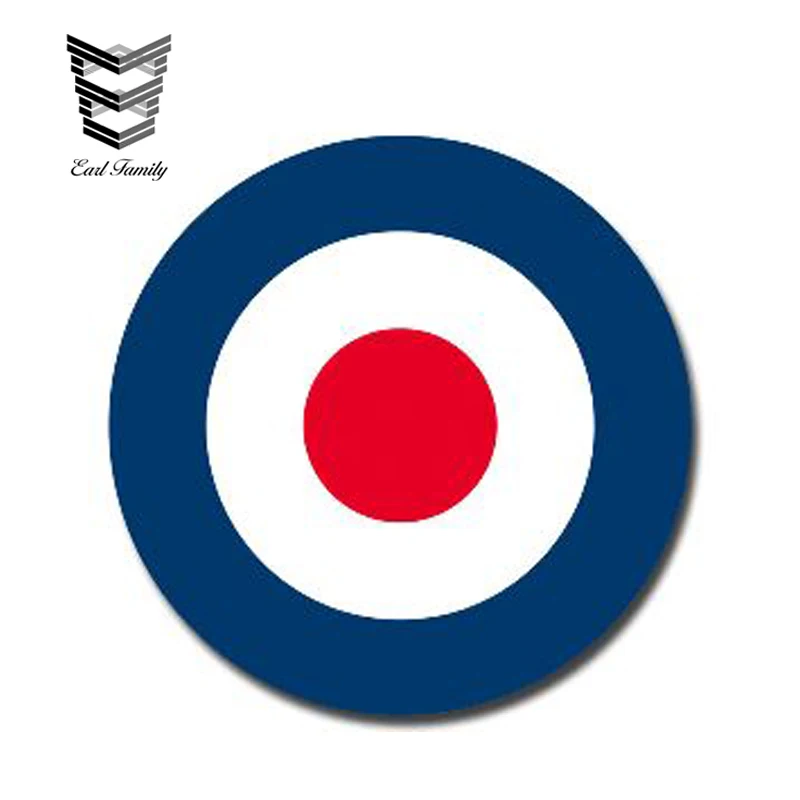 

EARLFAMILY 13cm x 13cm Glossy Vinyl Stickers RAF Roundel The Who Mod Target Vespa Reflective Car Sticker Waterproof Car Styling