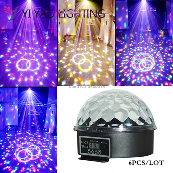 

6pcs/lot 9 LED Color Chang remote control Disco Dj Stage Lighting 27W RGB