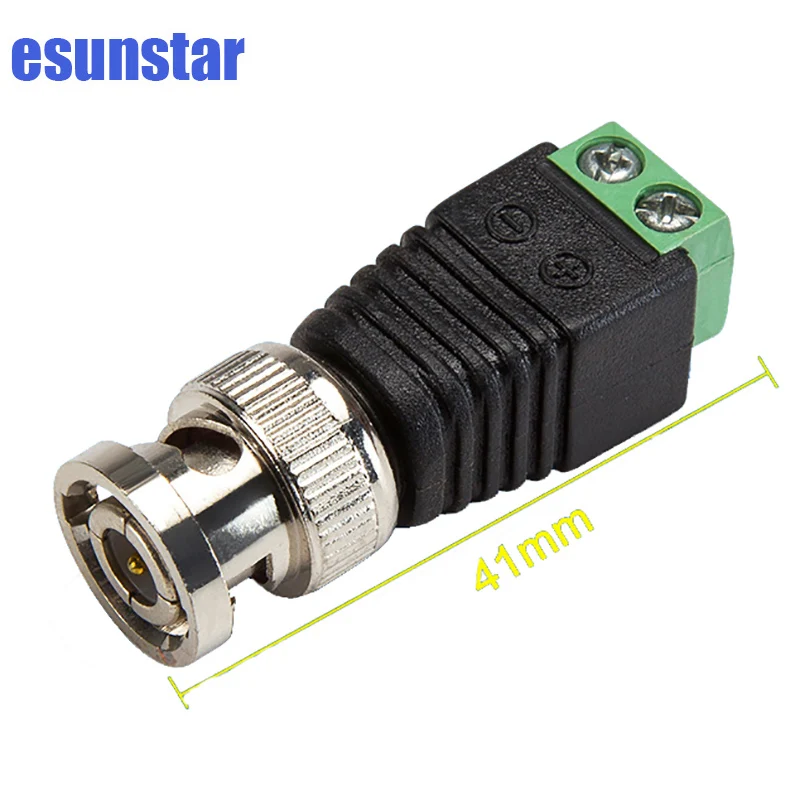 50pcs/lot Mini Coax CAT5 To Camera CCTV BNC UTP Video Balun Connector Adapter BNC Plug