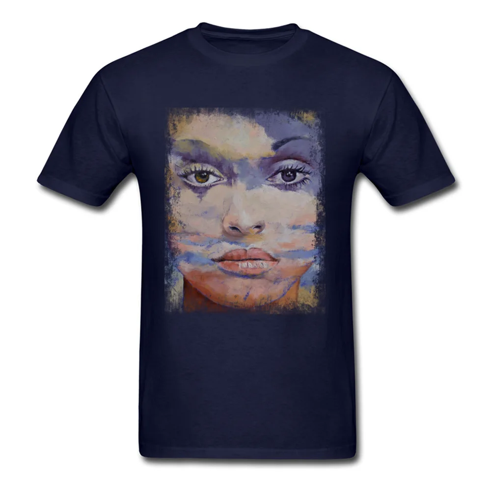 MONA LISA T-shirts for Men Leisure Summer T Shirt Short Sleeve Slim Fit Street Tee-Shirts Round Collar 100% Cotton Fabric MONA LISA navy