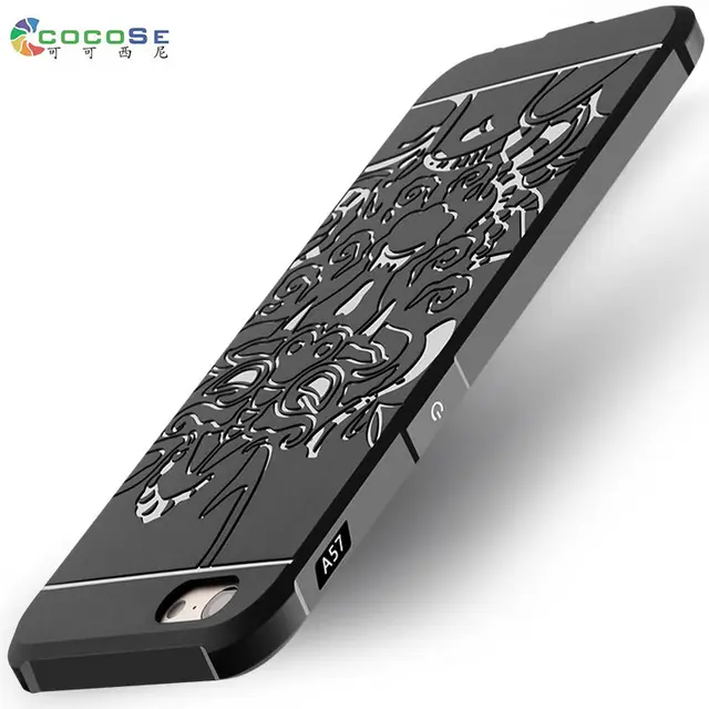 For OPPO A57 A39 case cover silicone 3d carved dragon