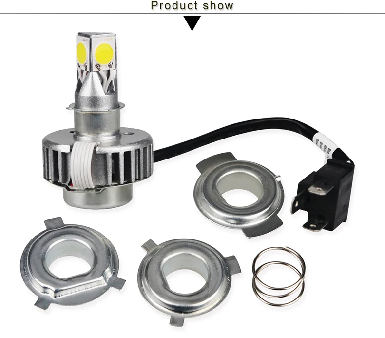 FISHBERG H4 LED Motorcycle Headlight 18W Hi/Lo Beam 6000K 1800LM High/Low Conversion Kit PH7 PH11 Motorcycle LED Headlamp