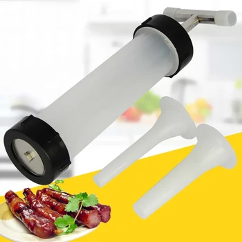 

1PC Sausage Stuffer With Suction Base Homemade Sausage Filler Sausage Syringe Aluminum Manual Sausage Maker