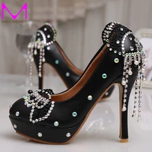 New Lovely Wedding High Heel Platform Crystals Shoes Aesthetic Rhinestone Bridal Shoes Diamond Lady Shoes Wedding Party