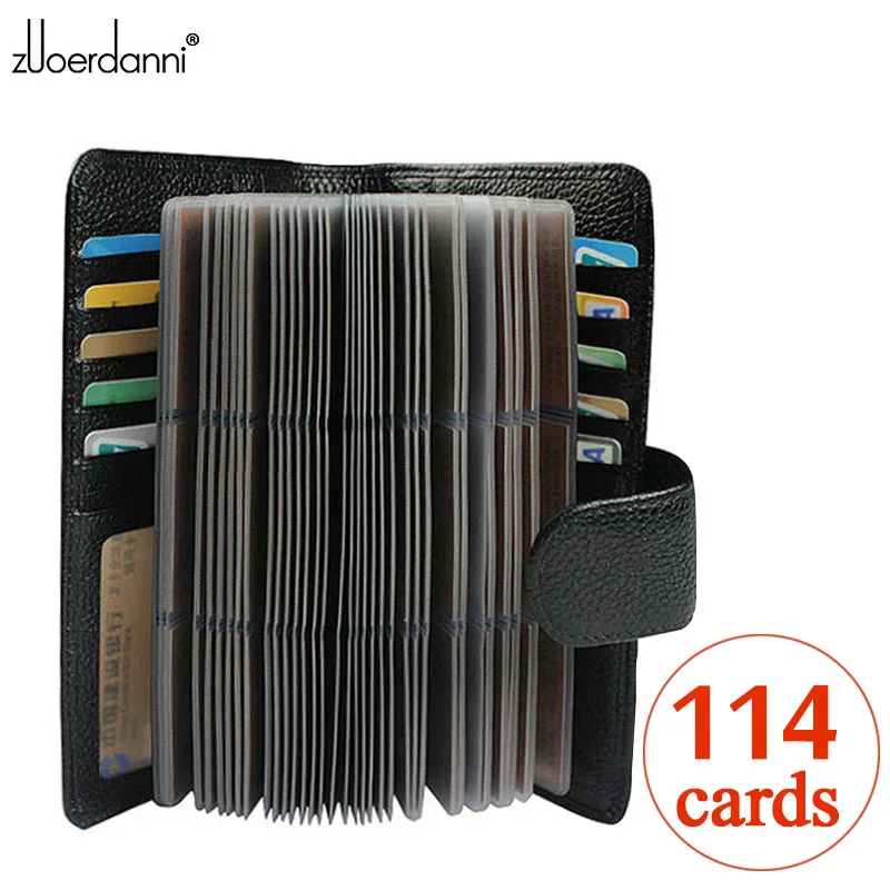 114 Slots Genuine Leather Credit Card Holder Business Card Case High