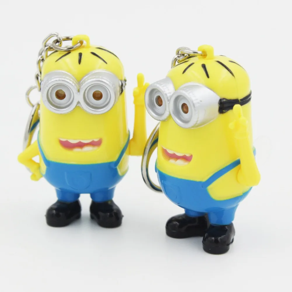 Kartun Fashion Despicable Me 2 Minions ABS Mainan LED Mata Mini