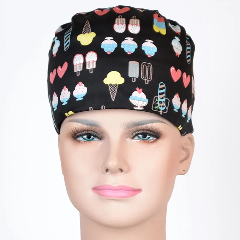 2018 New Lab Hospital medical Surgical Cap 100 cotton Printed Medical