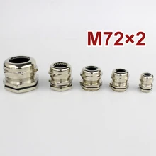1 шт. M72* 2 никель латунь металл IP68 Водонепроницаемые кабельные сальники разъем подходит для 42-48 мм