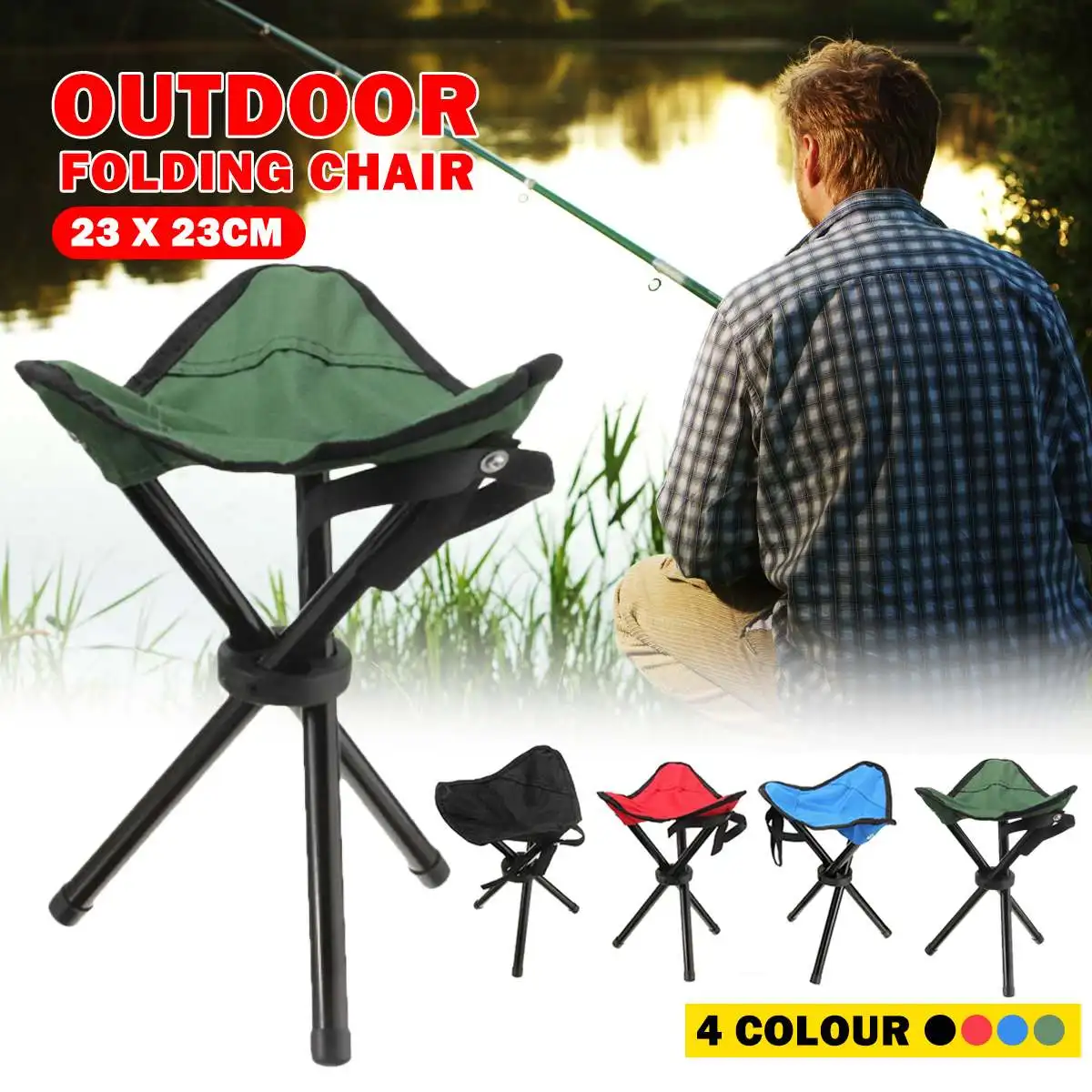 

Portable Folding Fishing Chair Outdoor Camping Chair Seat 60-80KG Picnic Beach BBQ Tool Garden Office Home Furniture