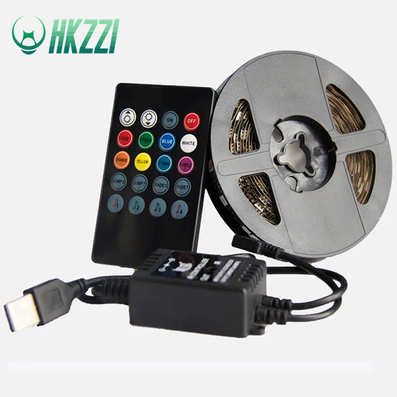 HKZZI USB Светодиодная лента 5050 RGB пульт дистанционного управления музыкальный