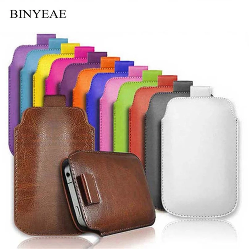 

For Meizu MX5 Leather Pouch Coque For HTC One M7 801e 801s Pocket Rope Holster Pull Tab Pouch Cover Accessories Phone Bag Case