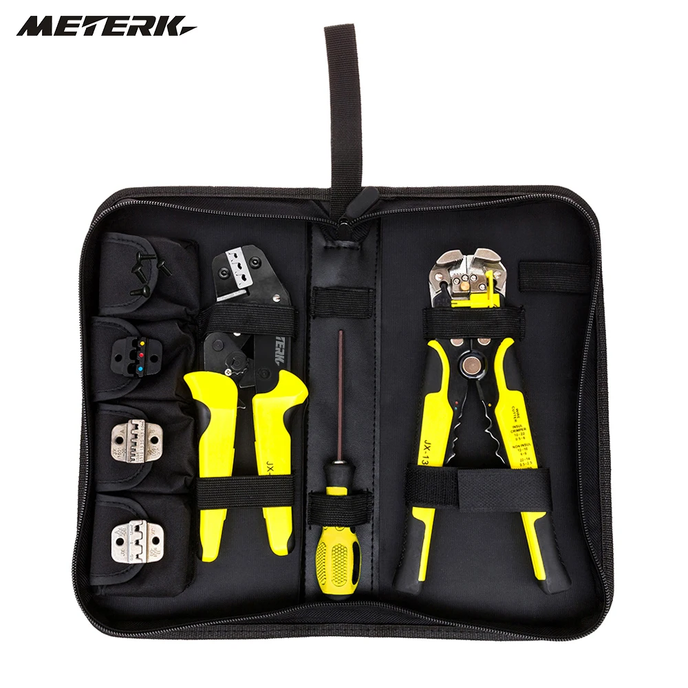 

Meterk 4 In 1 multitool Wire Crimper tools Engineering Ratcheting Terminal Crimping tool Pliers End Terminals + Wire Stripper