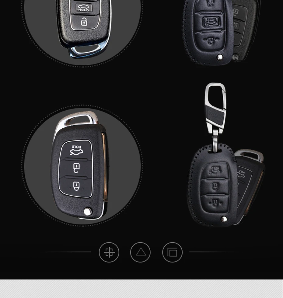 KUKAKEY чехол для ключей автомобиля из натуральной кожи для hyundai i10 i20 i30 HB20 IX25 IX35 IX45 TUCSON Avante, держатель для ключей, автомобильные аксессуары
