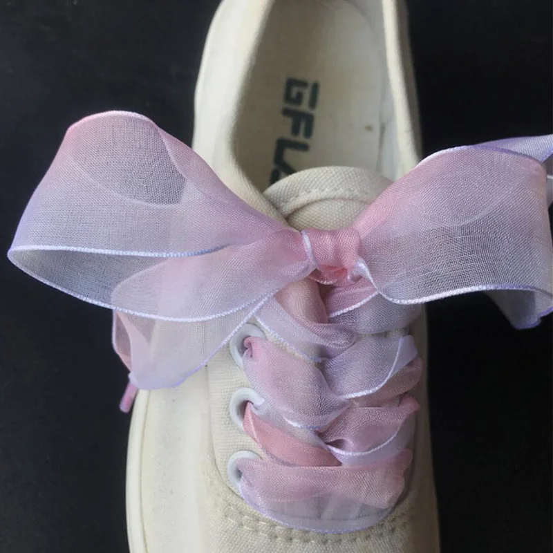 1 Pair Special Laces Shoelaces Personality Style Canvas Shoelaces Gradient Silky Transparent Beautiful Transparent Laces Leisure