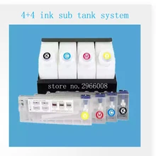 Système de sous-réservoir de bouteille d'encre dissolvante de 4 couleurs pour le système d'encre en vrac de 4 couleurs(China)