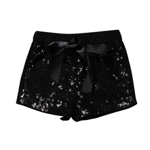 Одежда для маленьких девочек; блестящие летние праздничные шорты с блестками и бантом