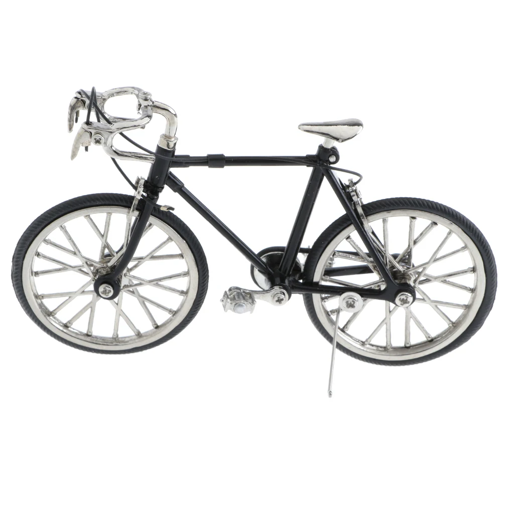 1:10 масштаб сплава литья под давлением классический велосипед Модель Реплика мини велосипед игрушка для Садовый кукольный домик украшения черный