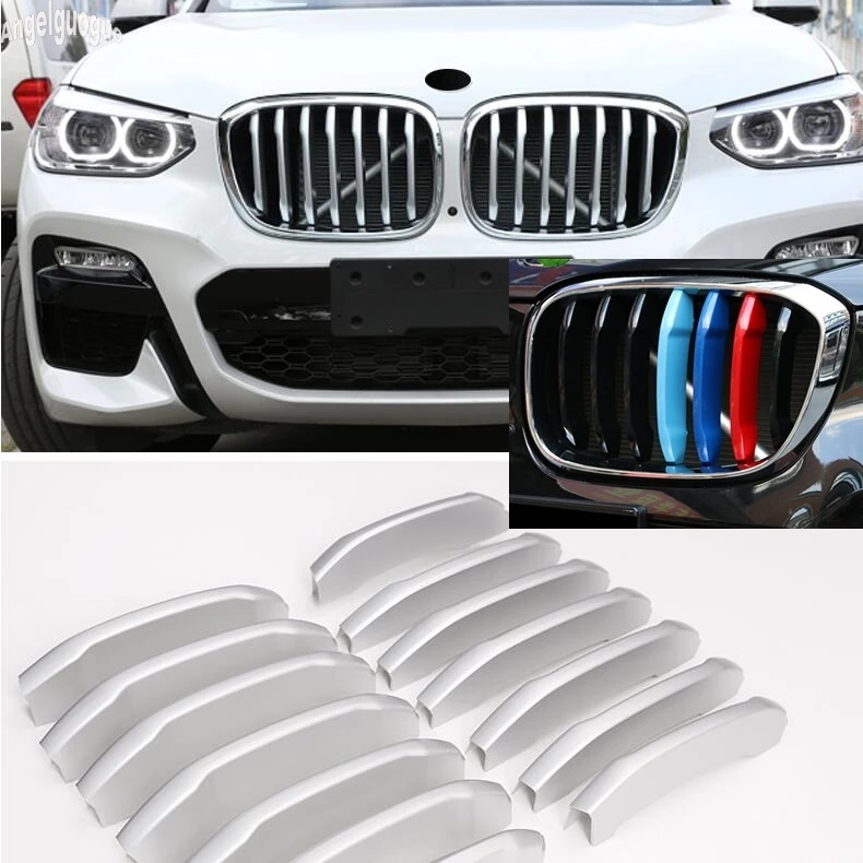 ABS Chrome/Colors For BMW X3 G01 2018 up X4 G02 Car Front Grille Trim Strips Cover Motorsport Sticker M Decoration Car-styling