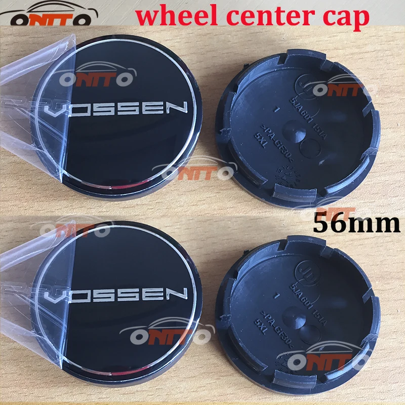 

Car styling 4pcs/lot 56mm Black Car Custom Alloy ABS Rim Wheel Hub Hubcaps Center Center Caps Cover for vossen car emblem badge