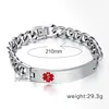 Vnox-pulsera de acero inoxidable con recordatorio médico, joyería de emergencia con información de hielo personalizada ► Foto 3/6