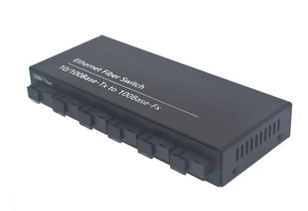 Быстрый Ethernet-коммутатор конвертер 20 км Ethernet волоконно-оптический медиа конвертер одиночный режим 2 RJ45 и 6 SC волокно Порты и разъёмы 10/100 м