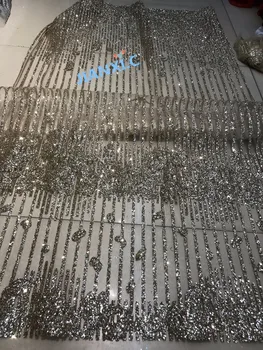 

on sale gold embroidered lace fabric with glued glitter JIANXI.C-1111 for sexy dress