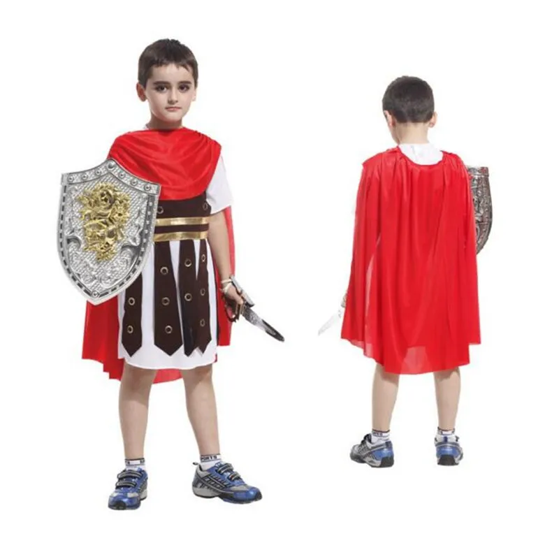 Костюмы воинов в стиле древнего солдата на день рождения; Детский карнавальный костюм; костюм римлянина для мальчиков; одежда для костюмированной вечеринки