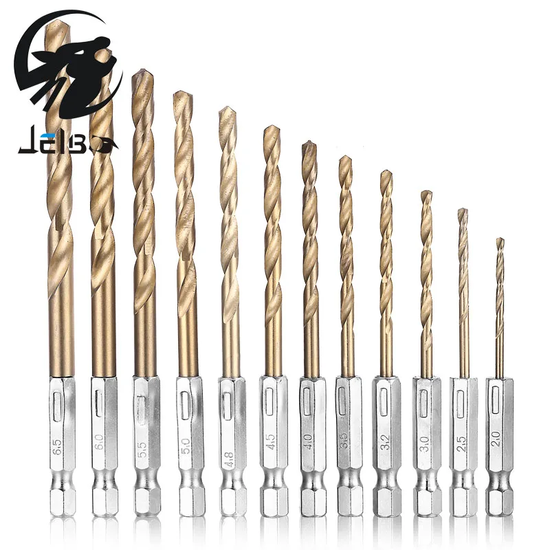 Jelbo 13PC Twist Drill Bits for Metal Six Angle Screw Extractor