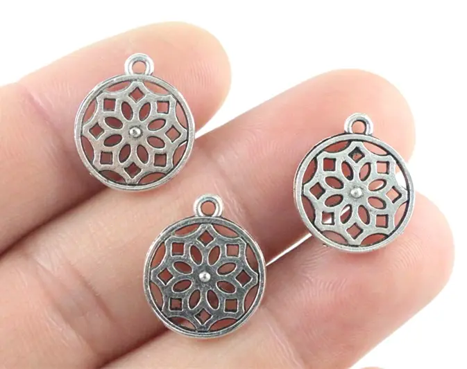 

18x15mm 20pcs Antique Sliver Plated Flower Style Handmade Charms Pendant:DIY for bracelet necklace-P3-20