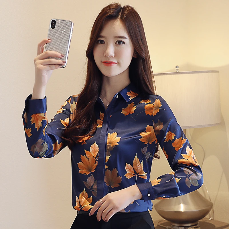Women Tops and Blouses White Blouse Ladies Tops Korean Floral Long Sleeve Shirts For Women OL Blouses Femme Blusa Plus Size XXXL - 32922402440