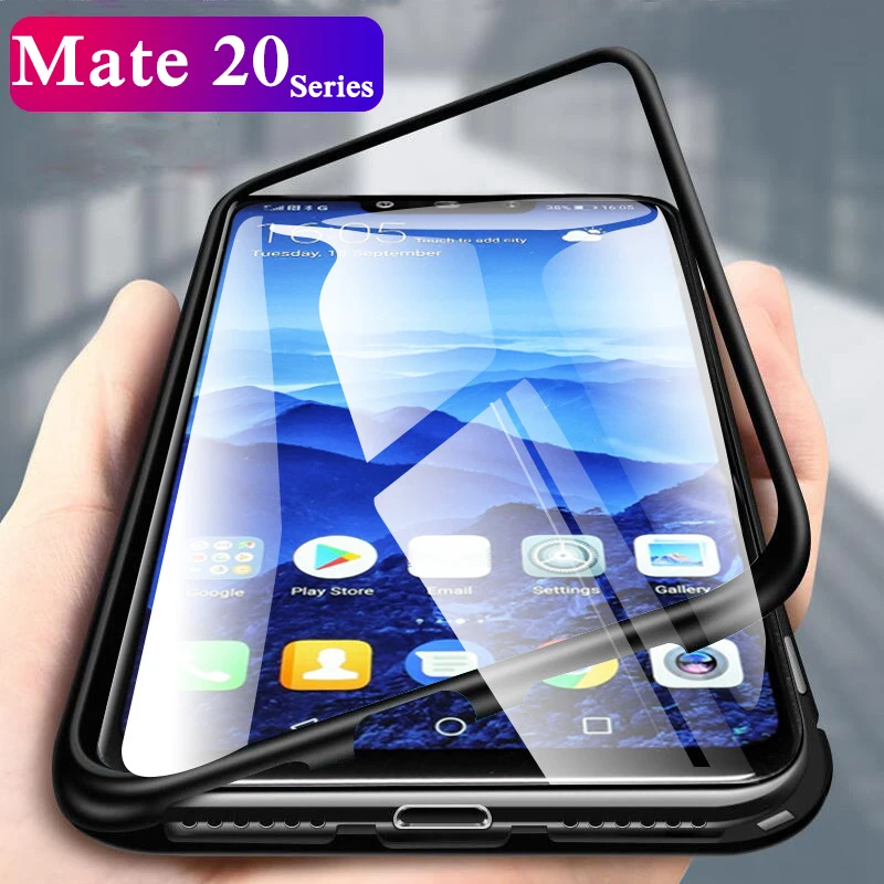 

Magnetic adsorption case for huawei mate 20 lite pro X huawey huawai mate20 light conque flip shell protective bumper cover