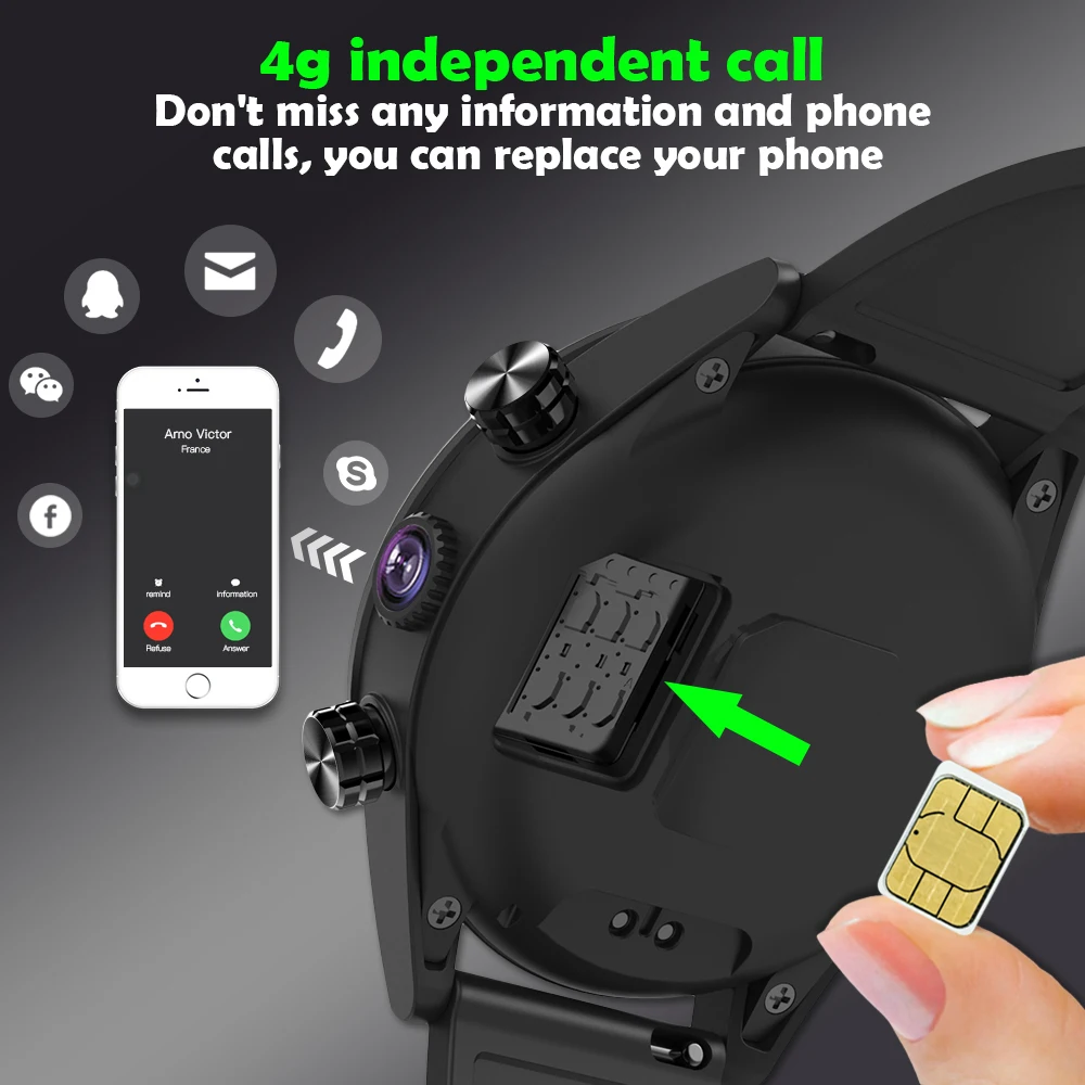 LEMDIOE 4G Smartwatch для IOS Android Smart Bluetooth часы Для мужчин женщин IP67 Водонепроницаемый gps 1 39
