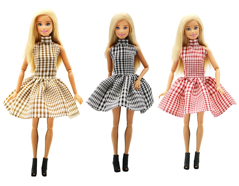 Аксессуары для Барби платье игрушка модная одежда коллекция клетчатая юбка вечерние юбки для 28 см Кукла Барби Brinquedo подарки на день рождения
