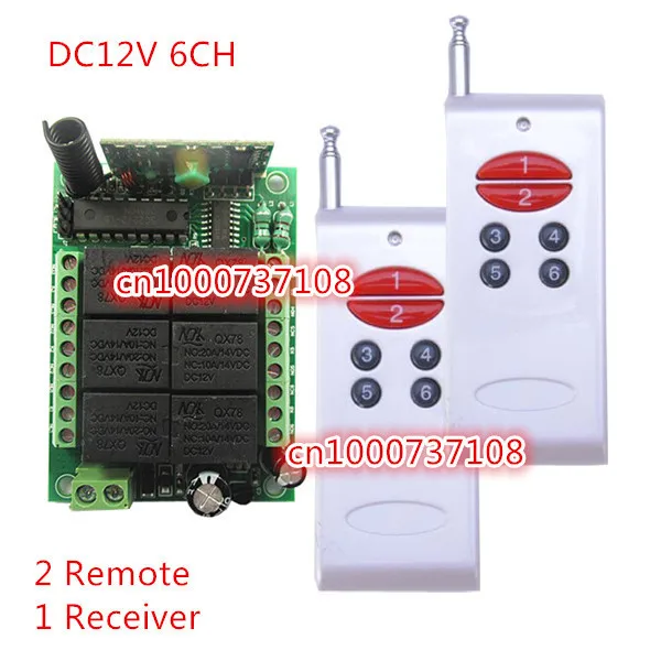 

315/433.92MHz RF Transmitter Receiver Remote Control Switches DC12V 6CH 10A Relay Controller Remote Lighting ON OFF Switch