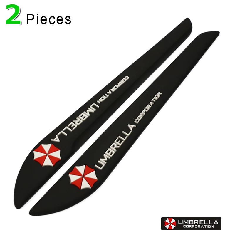 Автомобильные противоударные полосы Бампер протектор краевой защитный кожух 2 шт черный/белый в автомобиль-тюнинговые молдинги для Citroen серии - Цвет: Black-Umbrella