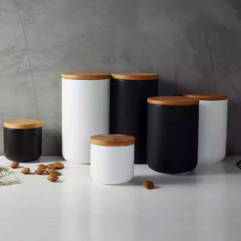 

S M L Nordic Coffee Storage Tank Kitchen Storage Container 2019 Sugar Tea Spice Jar with Lids Ceramic Storage Bottles and Jars