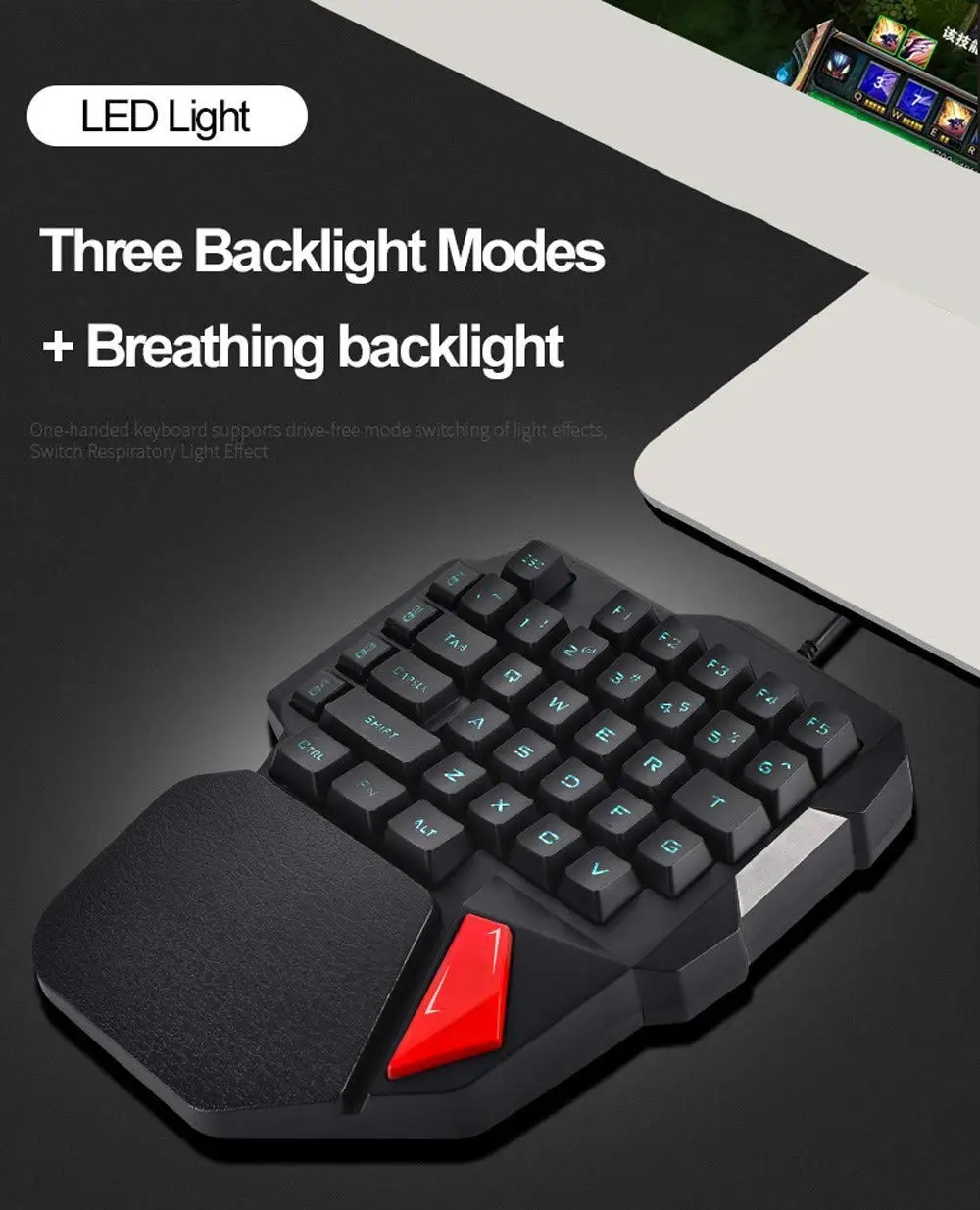 FELYBY K108 одной рукой Gaming Keyboard проводной 38 Ключи светодио дный подсветкой USB