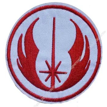 

3" White RED STAR WARS Logo Patch JEDI ORDER TV Movie Series Embroidered sew on iron on patch applique Free Shipping
