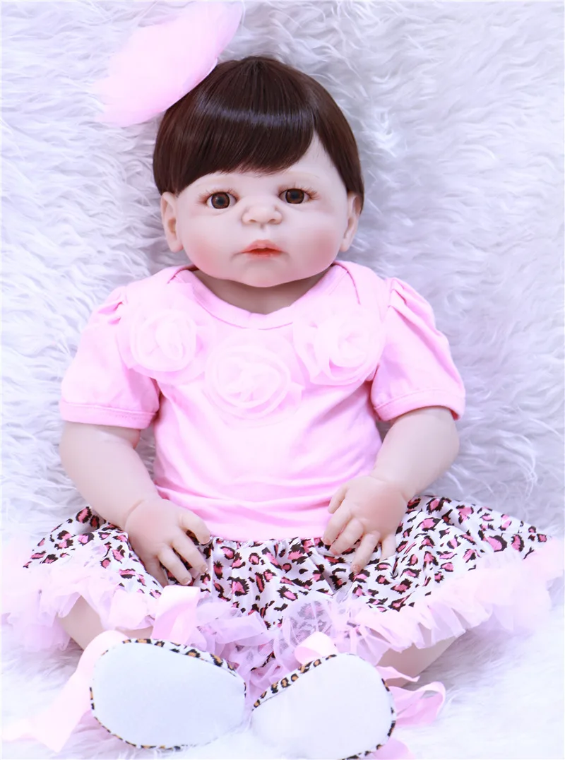 

Full Silicone Body Reborn Baby Dolls 55cm Princess Newborn Girl Babies Doll Kids Birthday gift Bathe Toy Girls Brinquedos