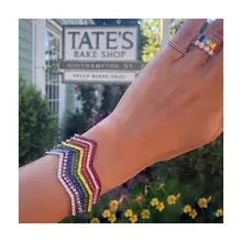 Блестящий квадратный cz волнистый браслет Открытый жесткий браслет позолоченный трендовый модный Европейский женский ювелирный браслет для девушек