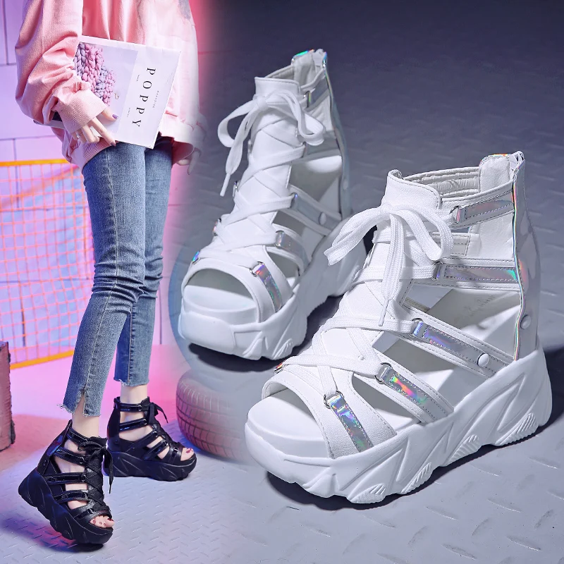 Fashion Women Sandals 11 High Heels Casual Chunky Sandals Woman Summer Increase Shoes Platform Wedges Increase Slippers Slides Fashion Women Sandals 11 High Heels Casual Chunky Sandals Woman Summer Increase Shoes Platform Wedges Increase Slippers Slides