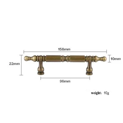 1 шт. античные золотые дверные ручки и ручки, латунные ручки для выдвижных ящиков, винтажные ручки для кухонного шкафа и мебельные ручки, фурнитура - Цвет: C-0390-96