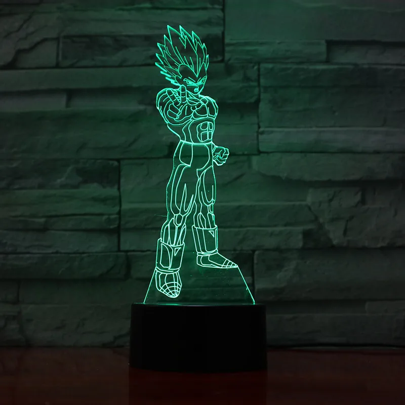 Фигурка "Dragon Ball" атмосферная настольная лампа Lampara Супер Saiyan Goku Usb 3d светодиодный ночник прикроватный сенсорный Сенсор освещение лампа