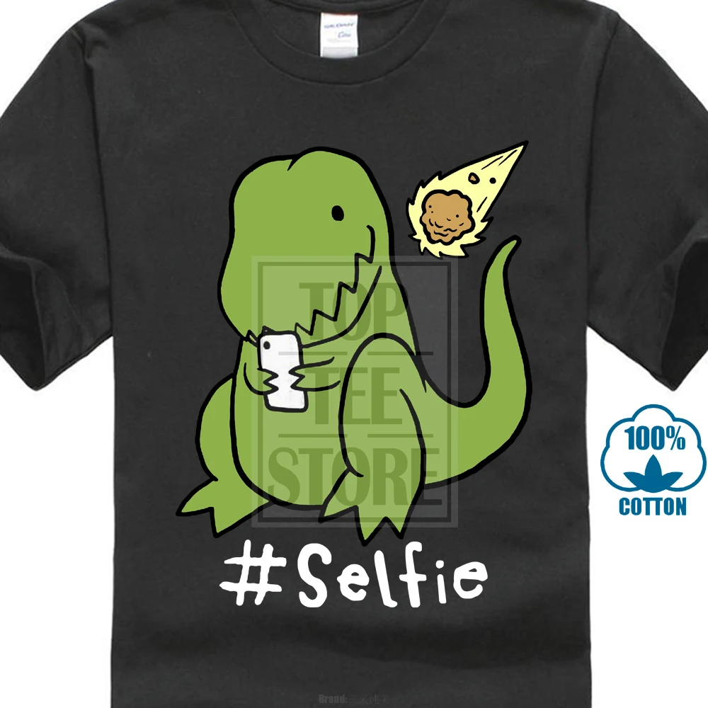 Мужские футболки с 3D принтом Sad Tyrannosaurus T Rex Dinosaur Dino Meteor Impact Hastag # Selfie Photo 2019 | Мужская