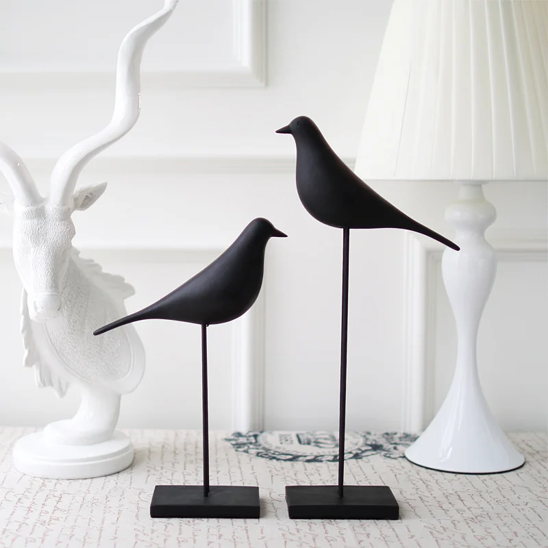 a 35CM Some new USA black bird art decoration resin Home Furnishing