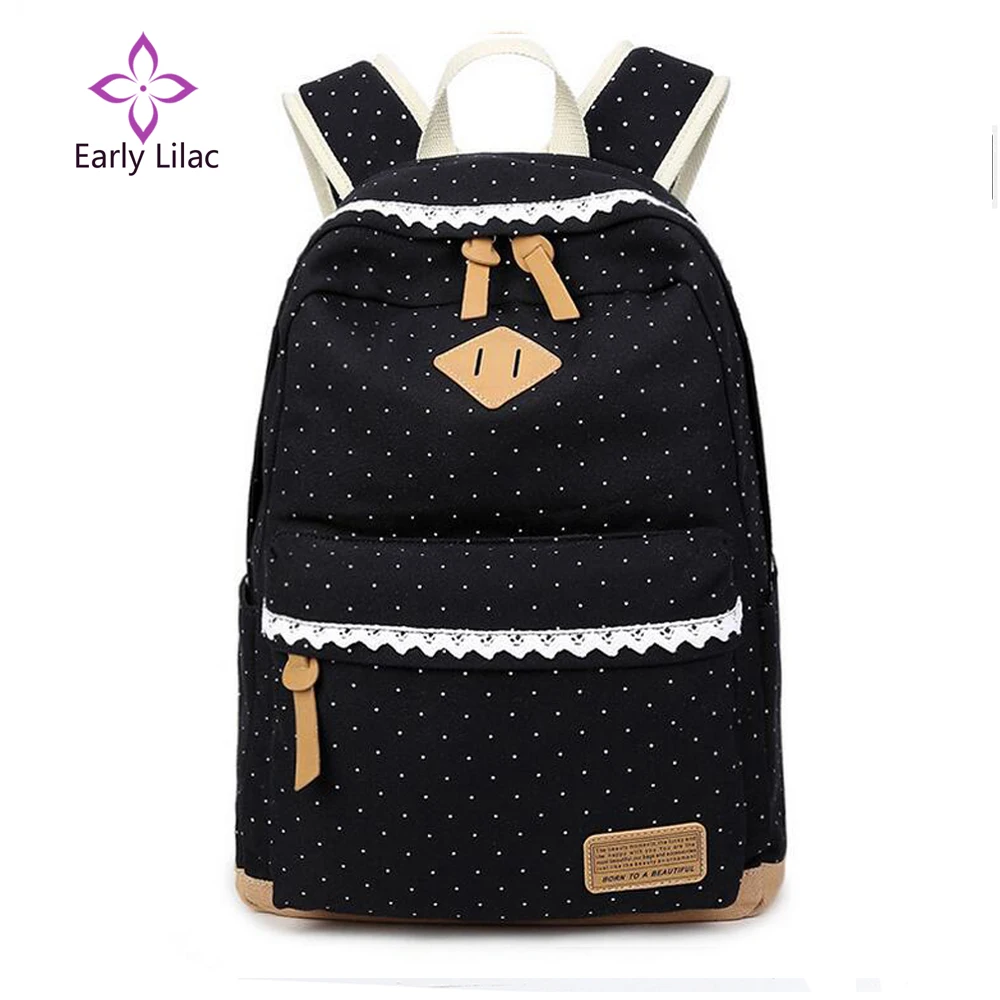 New Korean Canvas Printing Backpack Women School Bags for Teenage Girls