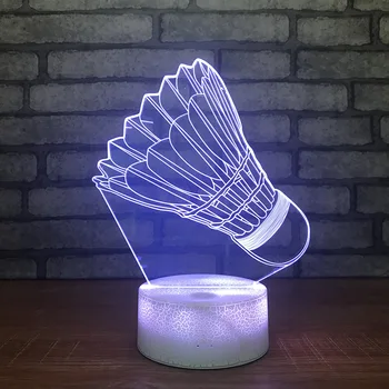 

Badminton 3d Night Light Creative Usb Power Supply Desk Lamp Bedside Home Gift Usb Led Led Nightlight 3d Light Fixtures